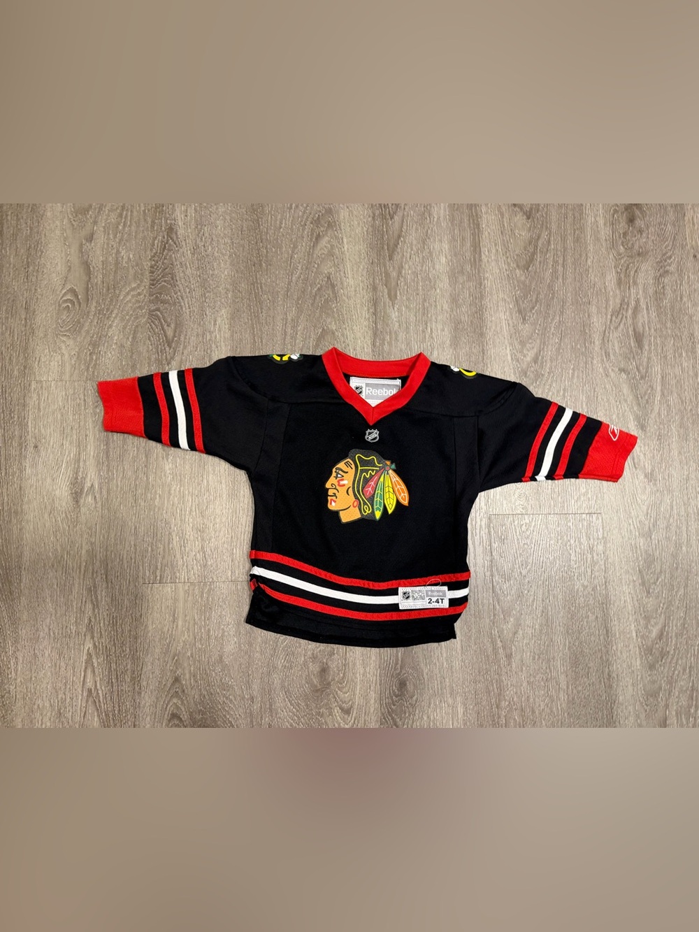 Reebok Chicago Blackhawks NHL Hockey Jersey Toddler 2-4T Black